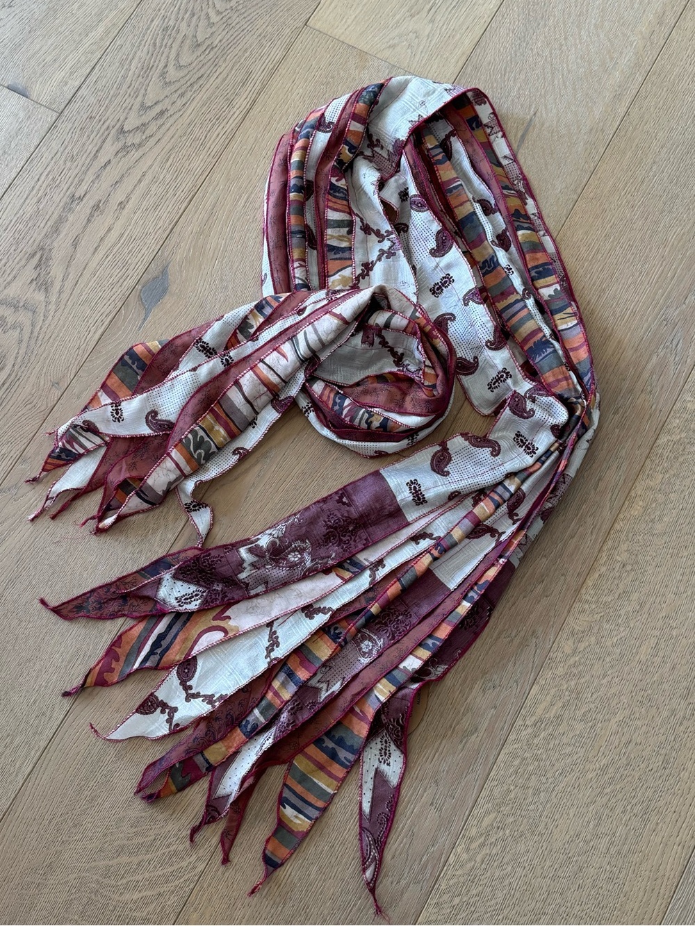Art Studio Company Boho Mixed Print Multi-Strand Fringe Scarf OS